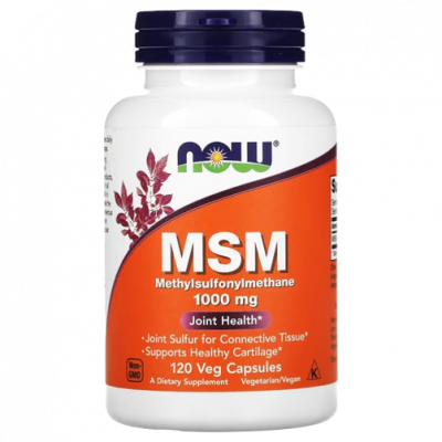 NOW MSM 1000 MG ( METHYLSULPHONYLMETHANE ) FOR JOINT HEALTH DIETARY SUPPLEMENT 120 VEG CAPSULES